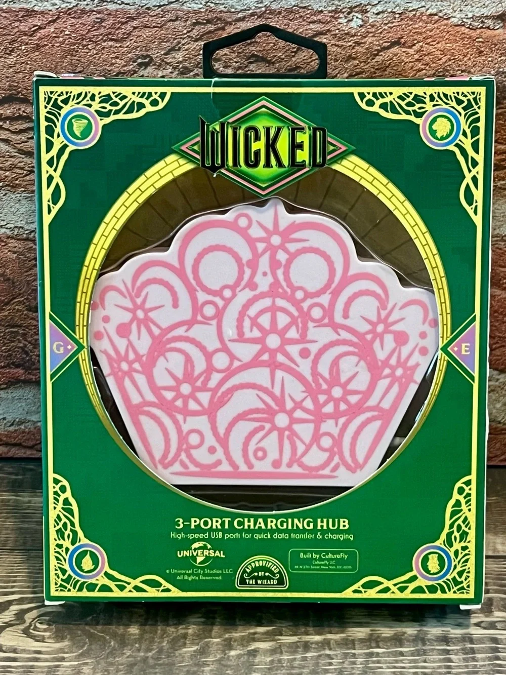 Wicked 3-Port USB Charging Hub Pink Glinda